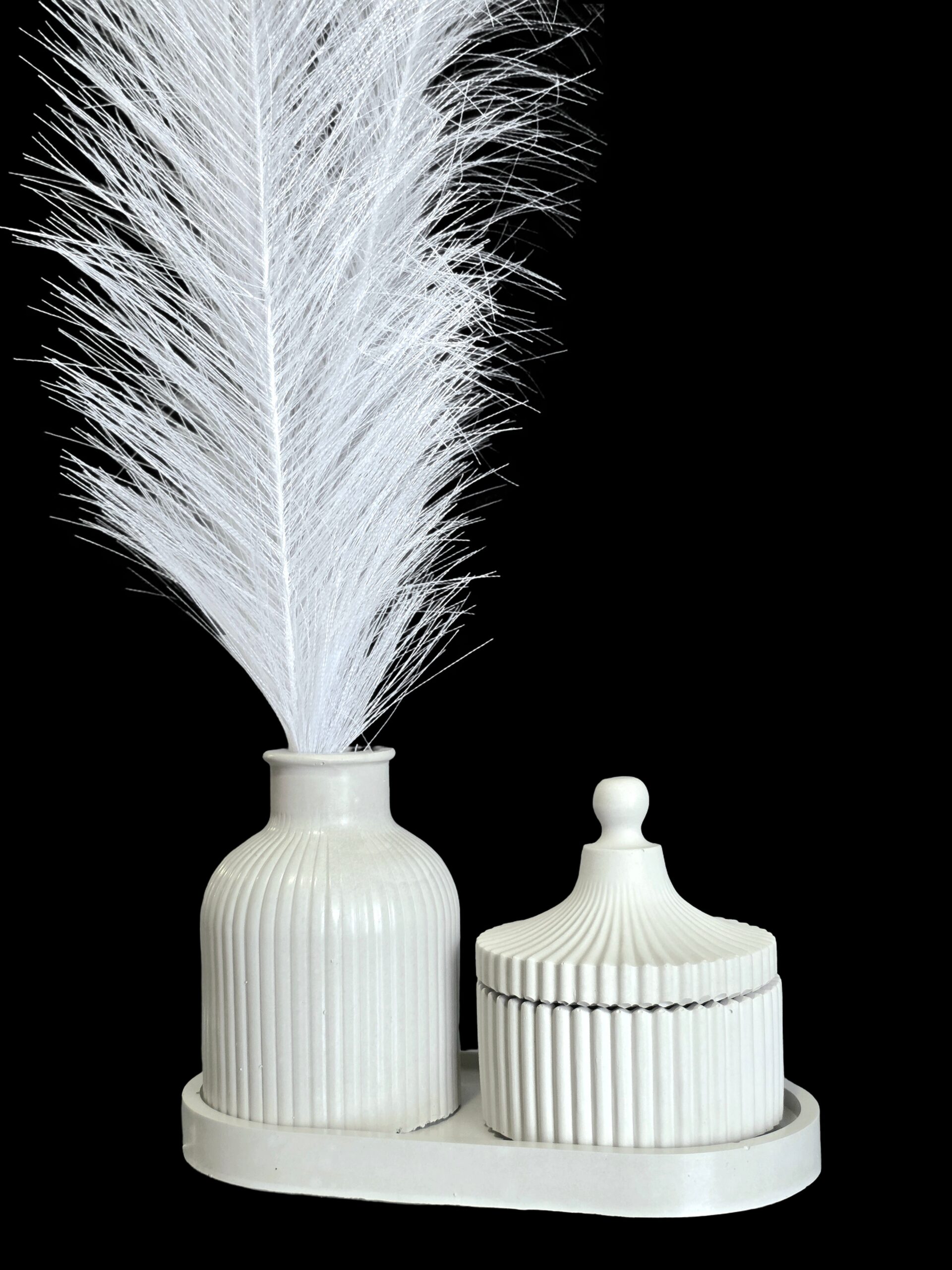 oval tray with trinket jar & vase, 3 piece set home decor oval tray with trinket jar & vase, 3 piece set home decor