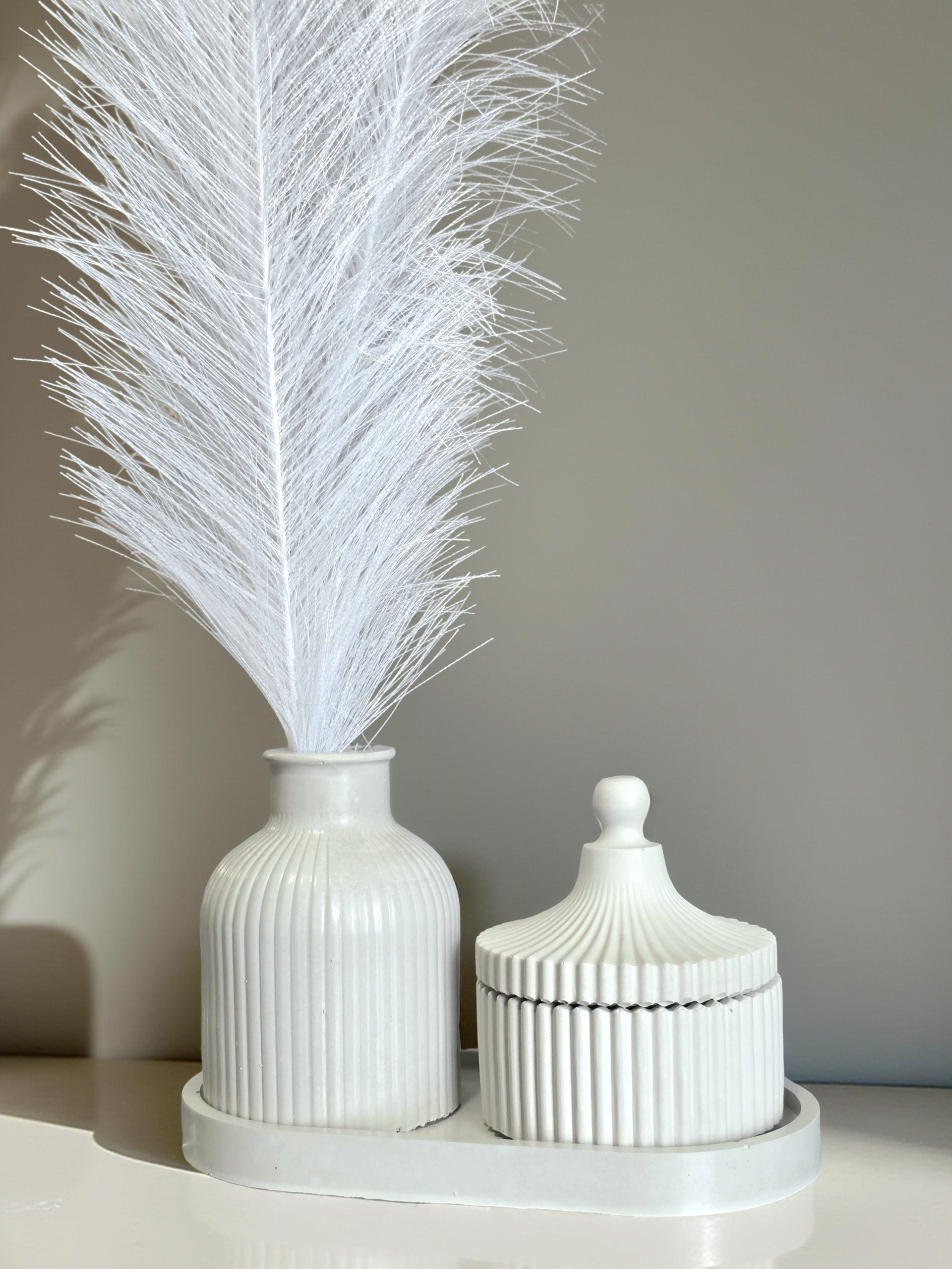 oval tray with trinket jar & vase, 3 piece set home decor oval tray with trinket jar & vase, 3 piece set home decor