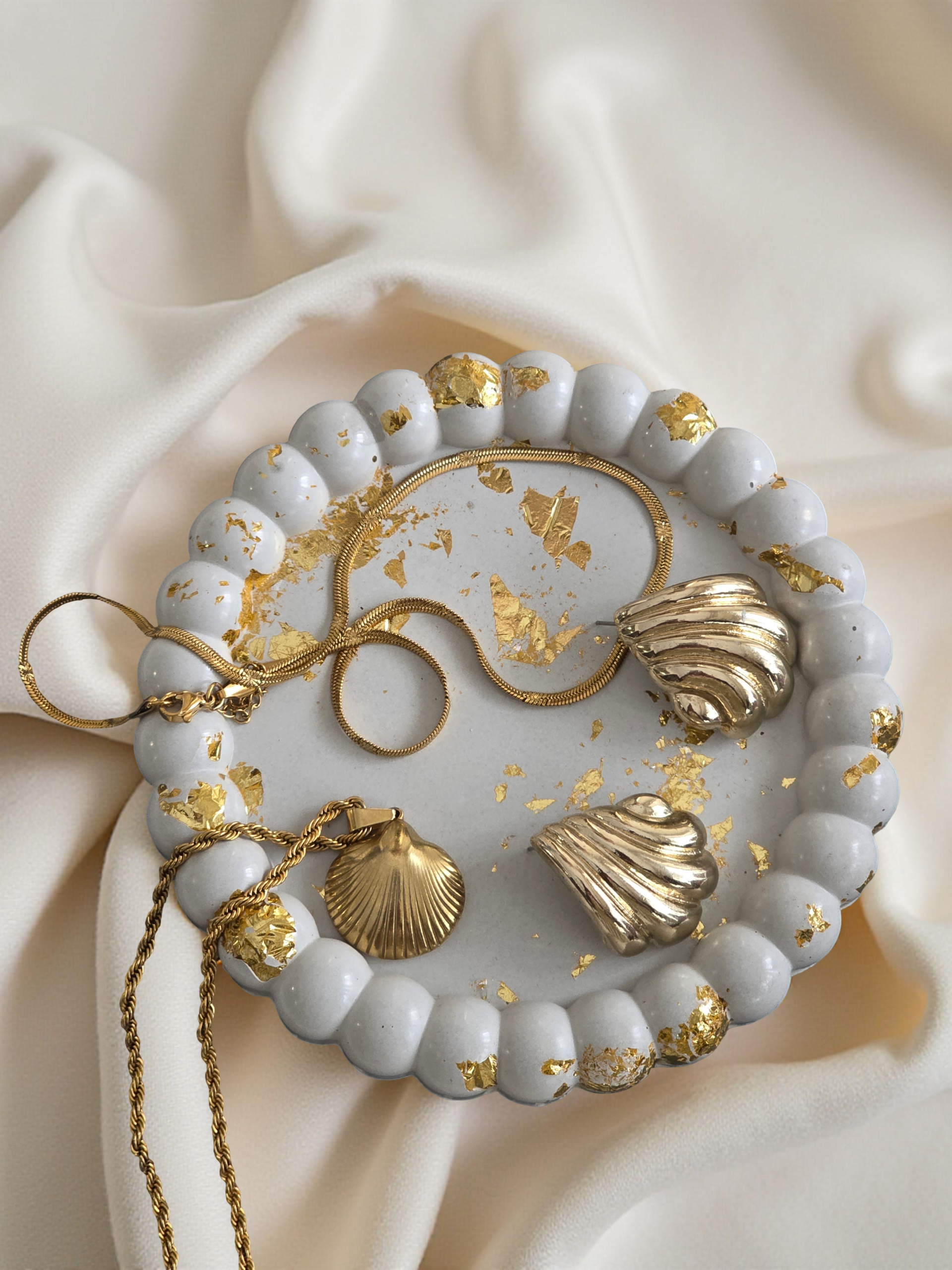 gold leaf cement bubble trinket tray gold leaf cement bubble trinket tray