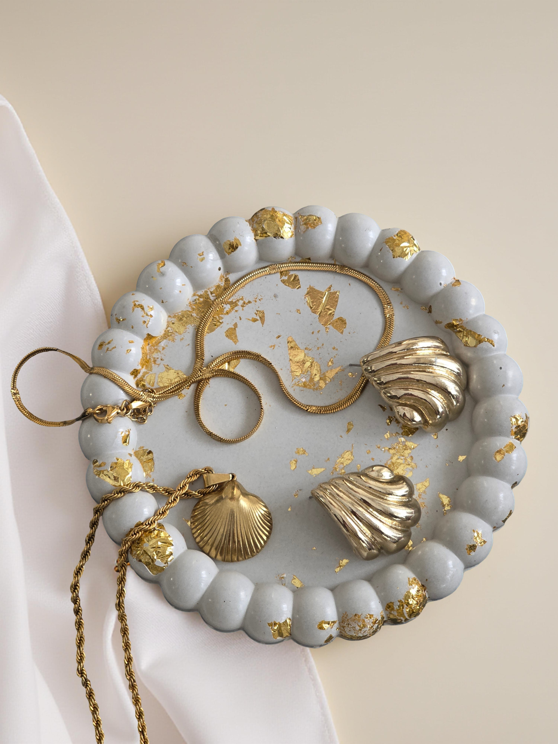 gold leaf cement bubble trinket tray gold leaf cement bubble trinket tray